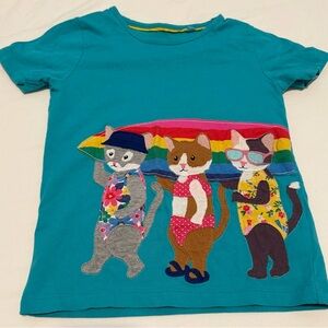Mini Boden Blue Cartoon Animal Short Sleeve Tee